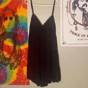 Black spaghetti strap ruffle dress